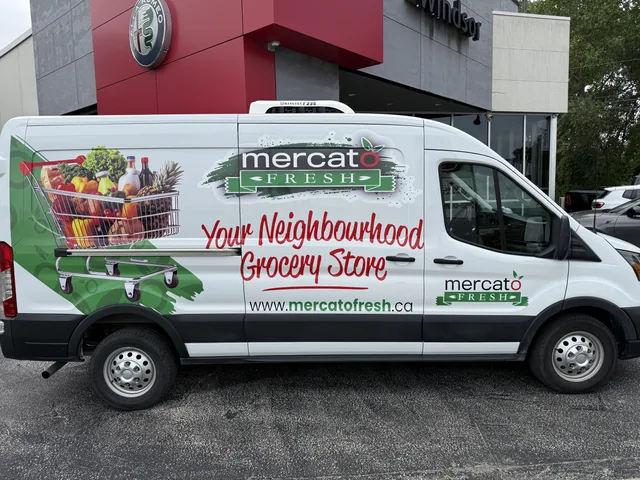 Mercato Fresh branded delivery van