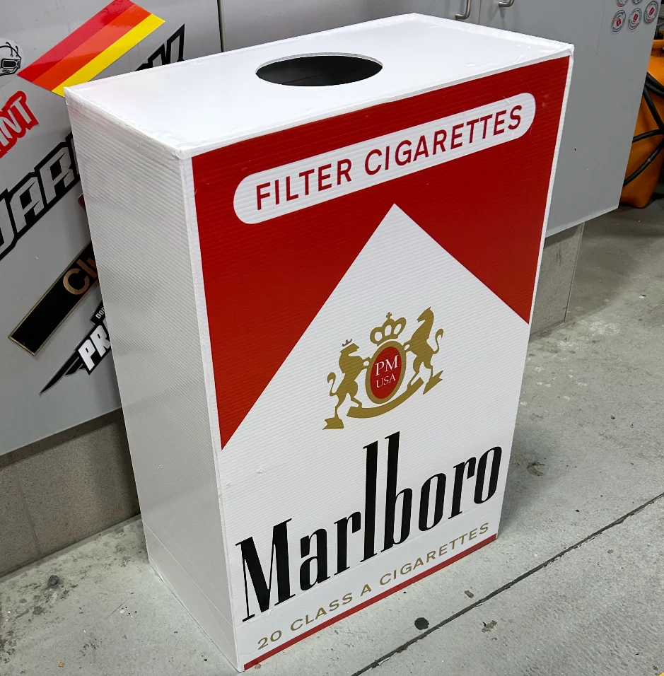 Custom vintage Marlboro-style aluminum street sign by Pro Media Signs